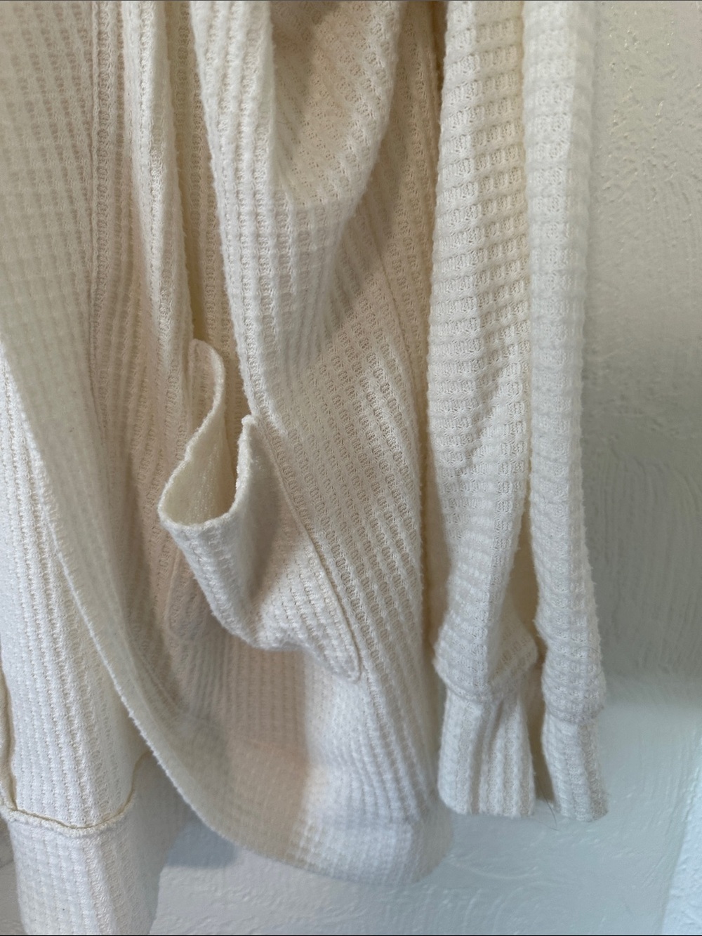 Maurices Cream Open-Front Waffle Cardigan - Picture 5 of 9